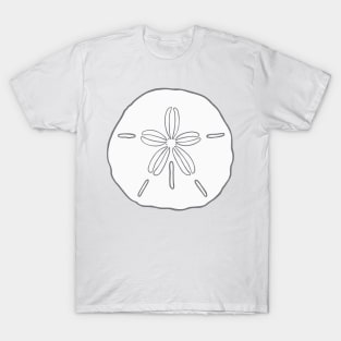 Grey Sand Dollar Beach Illustration T-Shirt